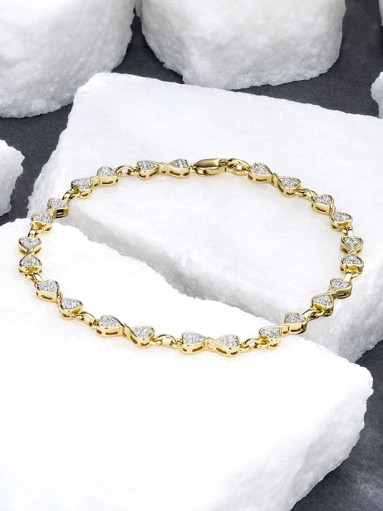 The Diamond Store White 0.25ct Diamond Heart Bracelet Set - Image 1 of 6 The Diamond Store White 0.25ct Diamond Heart Bracelet Set - Image 1 of 6