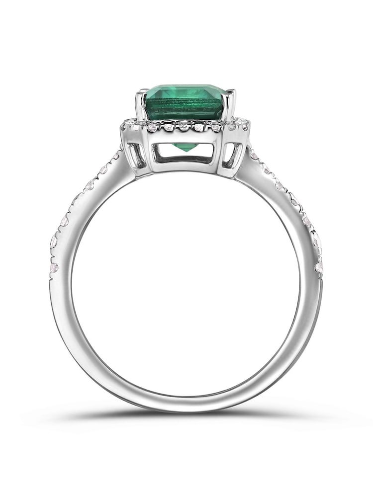 The Diamond Store Emerald Astra 2ct Lab Diamond Halo Ring - Image 1 of 5