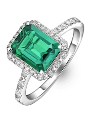 The Diamond Store Emerald Astra 2ct Lab Diamond Halo Ring - Image 2 of 5
