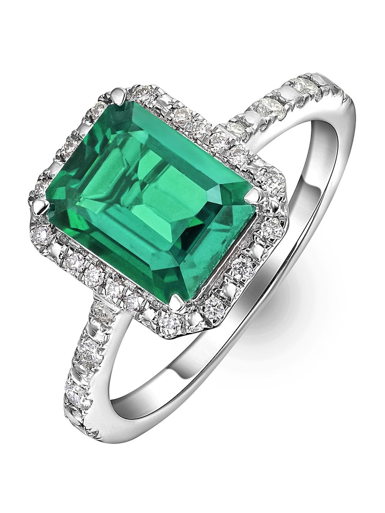 The Diamond Store Emerald Astra 2ct Lab Diamond Halo Ring - Image 2 of 5