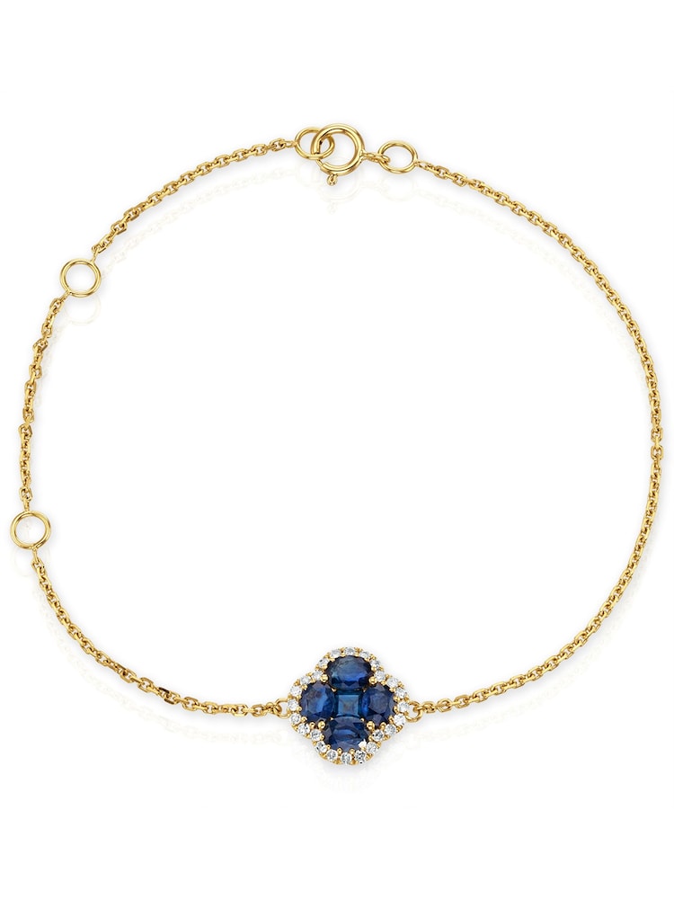 The Diamond Store Saphire 1.01ct Diamond 9k Gold Clover Bracelet - Image 1 of 3