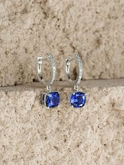The Diamond Store Blue Astra 4ct Lab Diamond Drop Earrings - Image 2 of 5