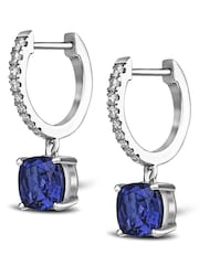 The Diamond Store Blue Astra 4ct Lab Diamond Drop Earrings - Image 3 of 5
