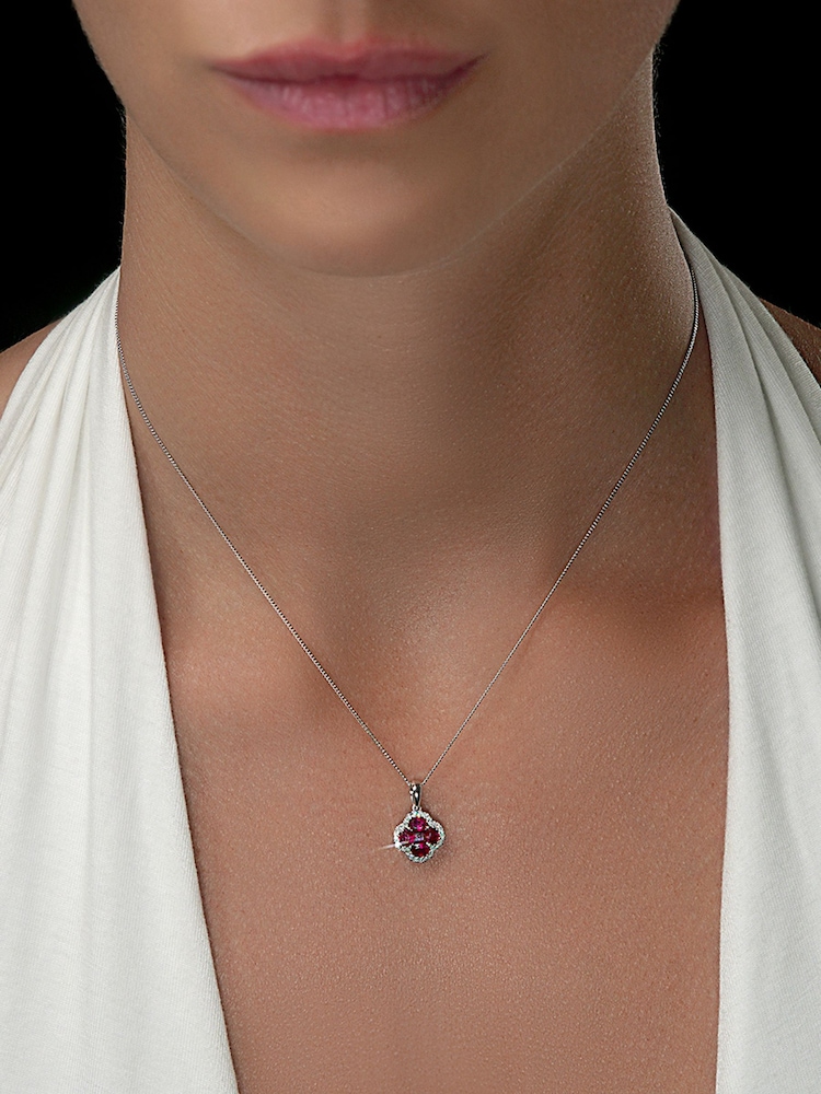 The Diamond Store Red Alegria 1.34ct Ruby And Diamond Necklace - Image 1 of 4