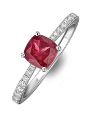 The Diamond Store Ruby Astra 2ct Lab Diamond Cushion Cut Ring - Image 1 of 5