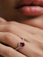 The Diamond Store Ruby Astra 3.6ct Lab Diamond Halo Ring - Image 4 of 7