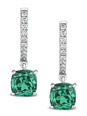 The Diamond Store Green Astra 4ct Lab Diamond Drop Earrings - Image 1 of 5