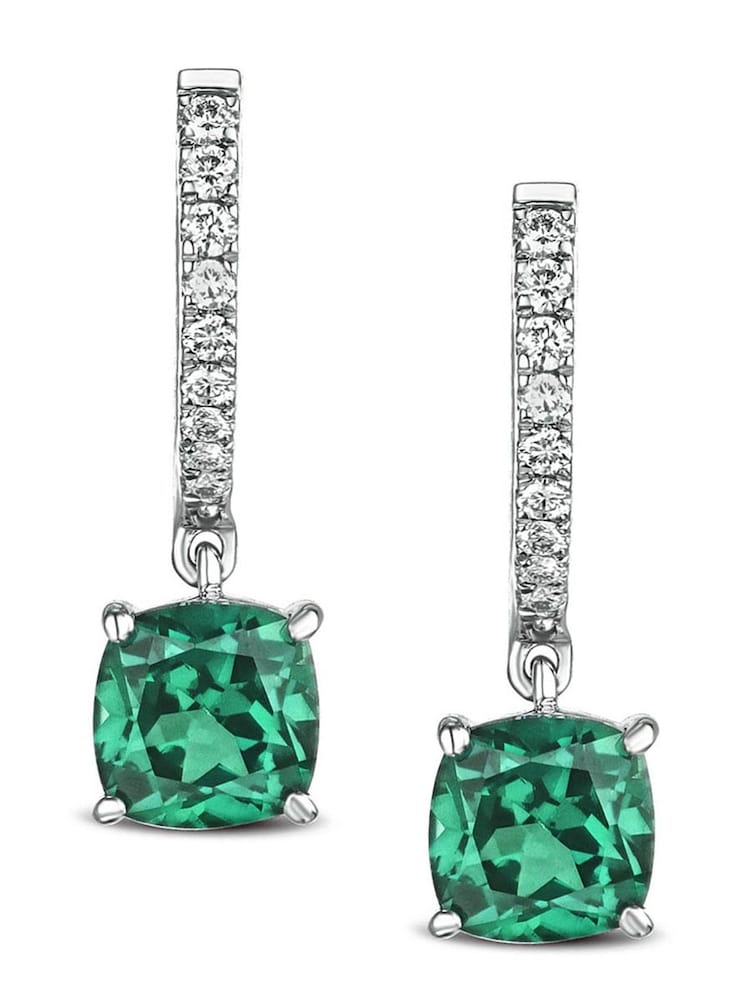The Diamond Store Green Astra 4ct Lab Diamond Drop Earrings - Image 1 of 5