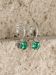 The Diamond Store Green Astra 4ct Lab Diamond Drop Earrings - Image 2 of 5