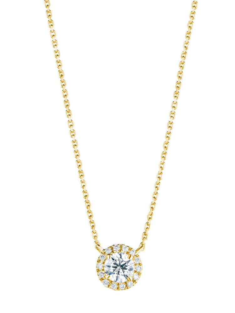 The Diamond Store White 0.70ct 9K Lab Diamond Halo Necklace - Image 1 of 5 The Diamond Store White 0.70ct 9K Lab Diamond Halo Necklace - Image 1 of 5