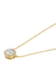 The Diamond Store White 0.70ct 9K Lab Diamond Halo Necklace - Image 4 of 5