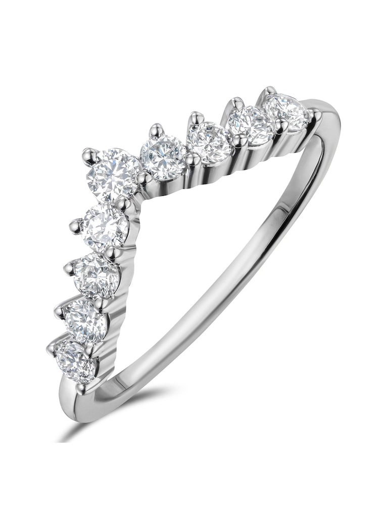 The Diamond Store White 0.50ct H/Si Lab Diamond Wishbone Ring - Image 1 of 6