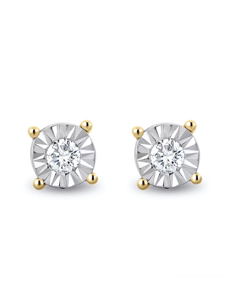 The Diamond Store White 925 Silver Diamond 5mm Earrings - Image 1 of 7
