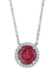The Diamond Store Red Astra 3.60ct Lab Ruby Diamond Halo Necklace - Image 1 of 8