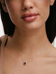 The Diamond Store Red Astra 3.60ct Lab Ruby Diamond Halo Necklace - Image 2 of 8