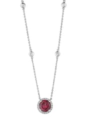 The Diamond Store Red Astra 3.60ct Lab Ruby Diamond Halo Necklace - Image 3 of 8