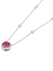 The Diamond Store Red Astra 3.60ct Lab Ruby Diamond Halo Necklace - Image 4 of 8