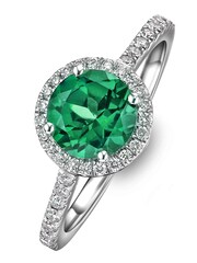 The Diamond Store Emerald Astra 3.6ct Lab Diamond Halo Ring - Image 1 of 7