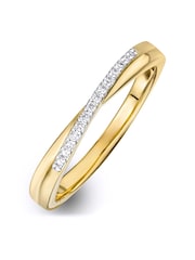 The Diamond Store White 0.05ct Lab Diamond Half Eternity Wave Ring - Image 1 of 7
