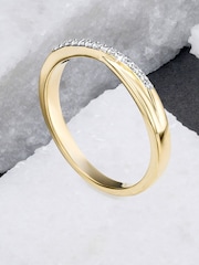 The Diamond Store White 0.05ct Lab Diamond Half Eternity Wave Ring - Image 5 of 7