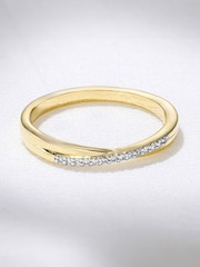 The Diamond Store White 0.05ct Lab Diamond Half Eternity Wave Ring - Image 6 of 7