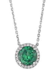 The Diamond Store Emerald Astra 3.5ct Lab Diamond Halo Necklace - Image 1 of 8
