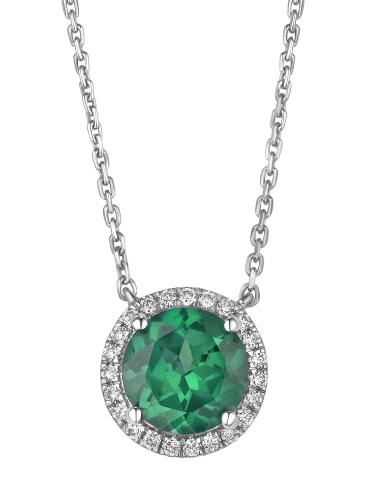 The Diamond Store Emerald Astra 3.5ct Lab Diamond Halo Necklace - Image 1 of 8
