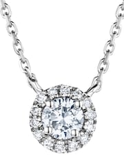 The Diamond Store Gold 0.4ct Lab Diamond 9k Halo Necklace - Image 1 of 6