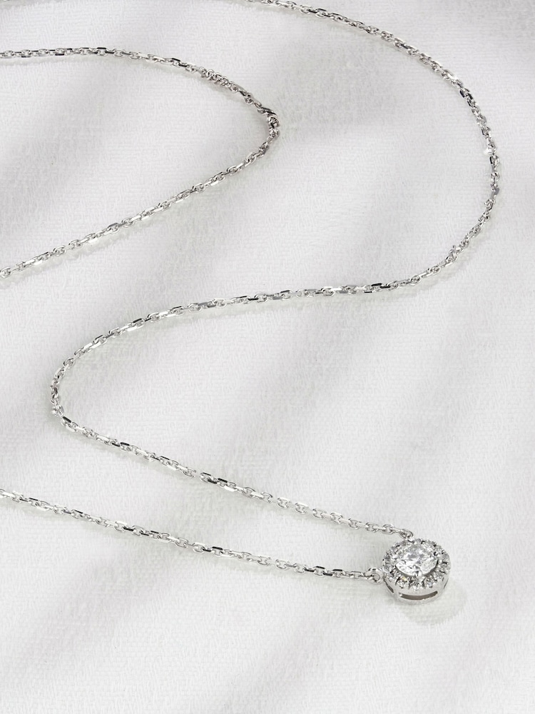 The Diamond Store Gold 0.4ct Lab Diamond 9k Halo Necklace - Image 2 of 6