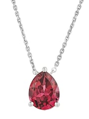 The Diamond Store Red 3.5ct Lab Diamond Pear Necklace - Image 1 of 6