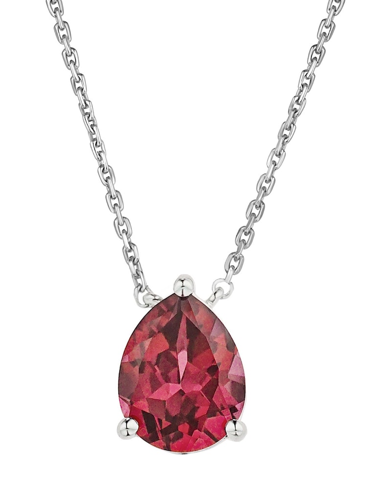 The Diamond Store Red 3.5ct Lab Diamond Pear Necklace - Image 1 of 6