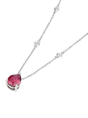 The Diamond Store Red 3.5ct Lab Diamond Pear Necklace - Image 3 of 6