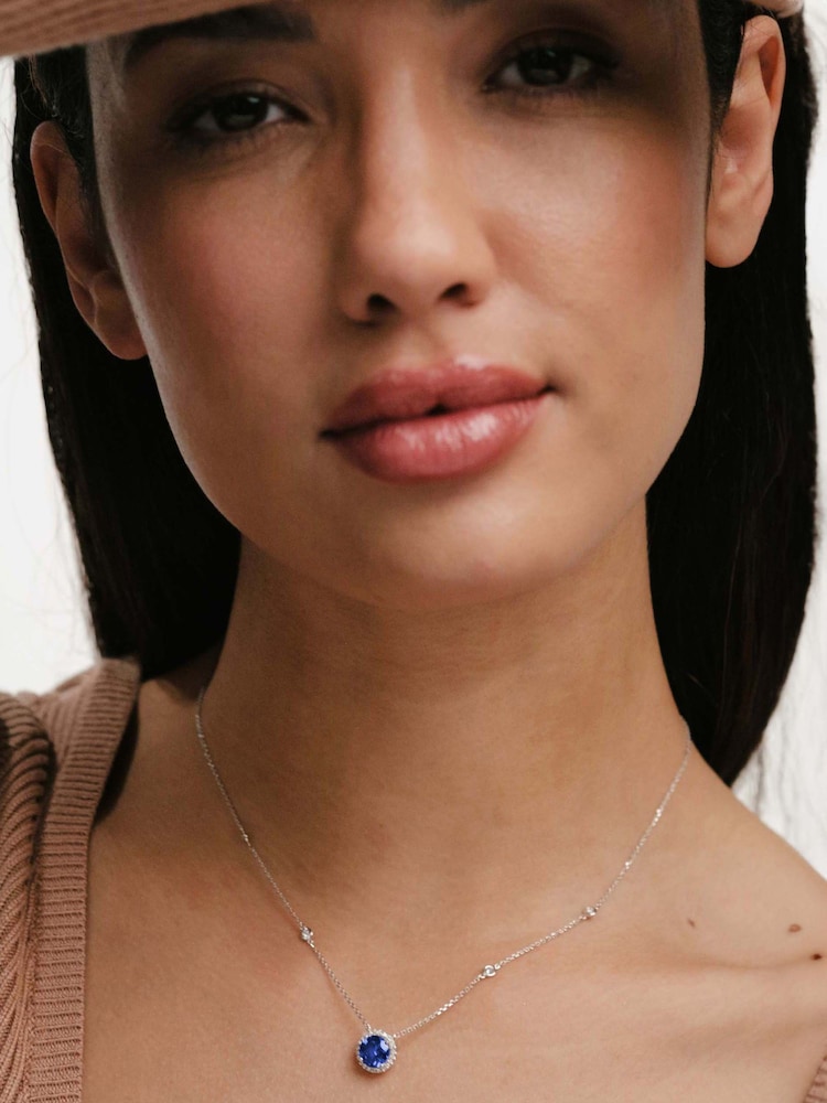 The Diamond Store Saphire Astra 3.5ct Lab Diamond Halo Necklace - Image 2 of 8