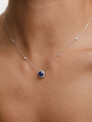 The Diamond Store Saphire Astra 3.5ct Lab Diamond Halo Necklace - Image 4 of 8