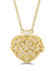 The Diamond Store White Topaz And Lab Diamond Heart Locket - Image 1 of 8