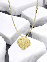 The Diamond Store White Topaz And Lab Diamond Heart Locket - Image 2 of 8