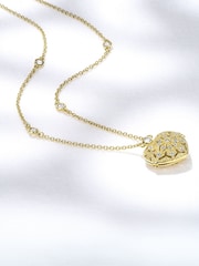 The Diamond Store White Topaz And Lab Diamond Heart Locket - Image 7 of 8