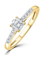 The Diamond Store White 0.25ct Lab Diamond Side Stone Engagement Ring - Image 1 of 6