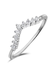 The Diamond Store White Gold 0.15ct 9k Lab Diamond Wishbone Ring - Image 1 of 6