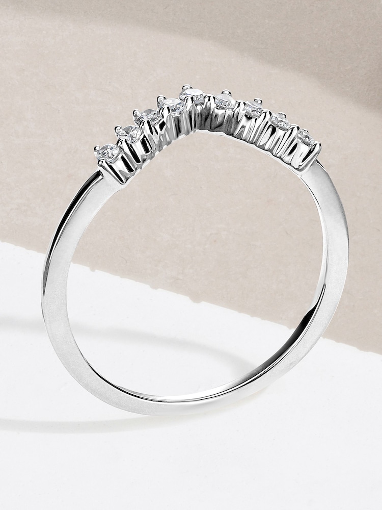 The Diamond Store White Gold 0.15ct 9k Lab Diamond Wishbone Ring - Image 2 of 6