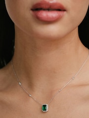 The Diamond Store Emerald Astra 2ct Lab Diamond Halo Necklace - Image 2 of 7