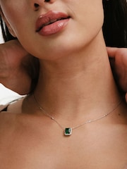 The Diamond Store Emerald Astra 2ct Lab Diamond Halo Necklace - Image 4 of 7