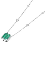 The Diamond Store Emerald Astra 2ct Lab Diamond Halo Necklace - Image 5 of 7