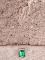The Diamond Store Emerald Astra 2ct Lab Diamond Halo Necklace - Image 7 of 7