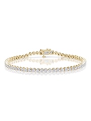 The Diamond Store White 1ct Lab Diamond Tennis Rub Over Bracelet - Image 1 of 4