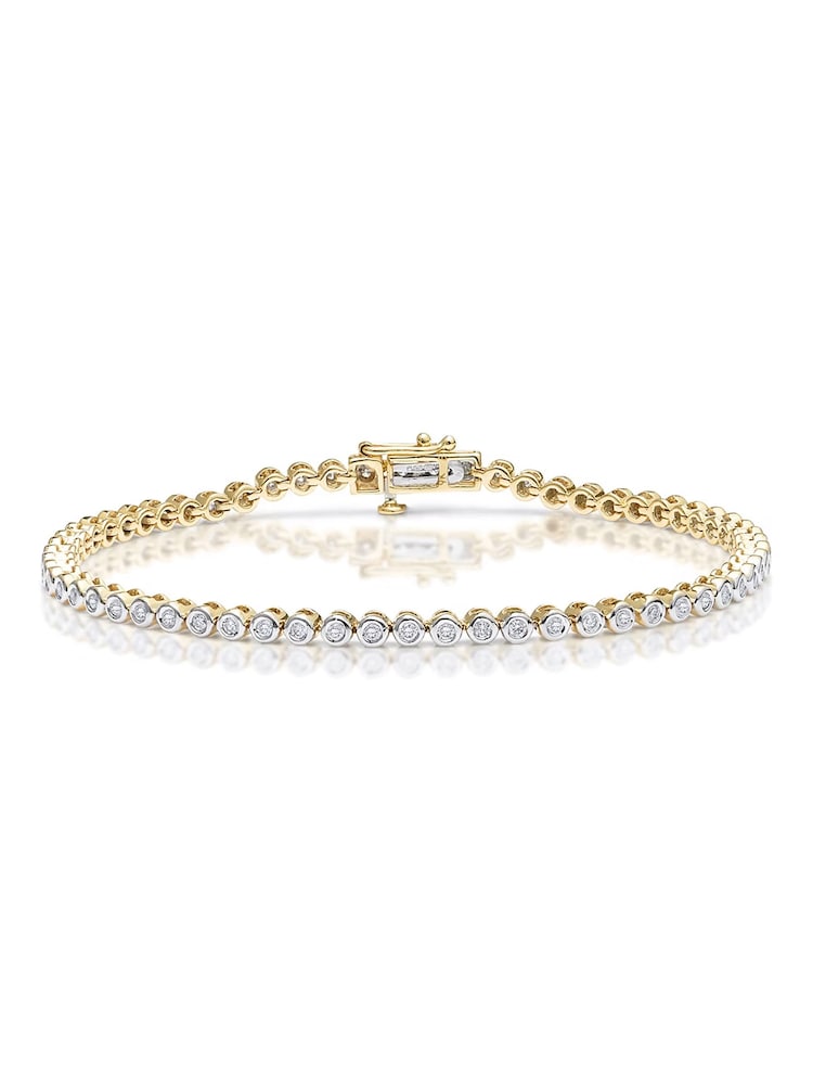 The Diamond Store White 1ct Lab Diamond Tennis Rub Over Bracelet - Image 1 of 4