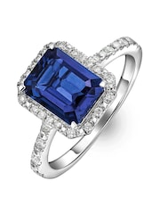 The Diamond Store Saphire Astra 2ct Lab Diamond Halo Ring - Image 1 of 7