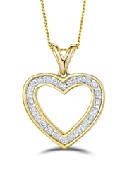 The Diamond Store Gold 0.5ct Lab Diamond Heart Pendant - Image 1 of 6