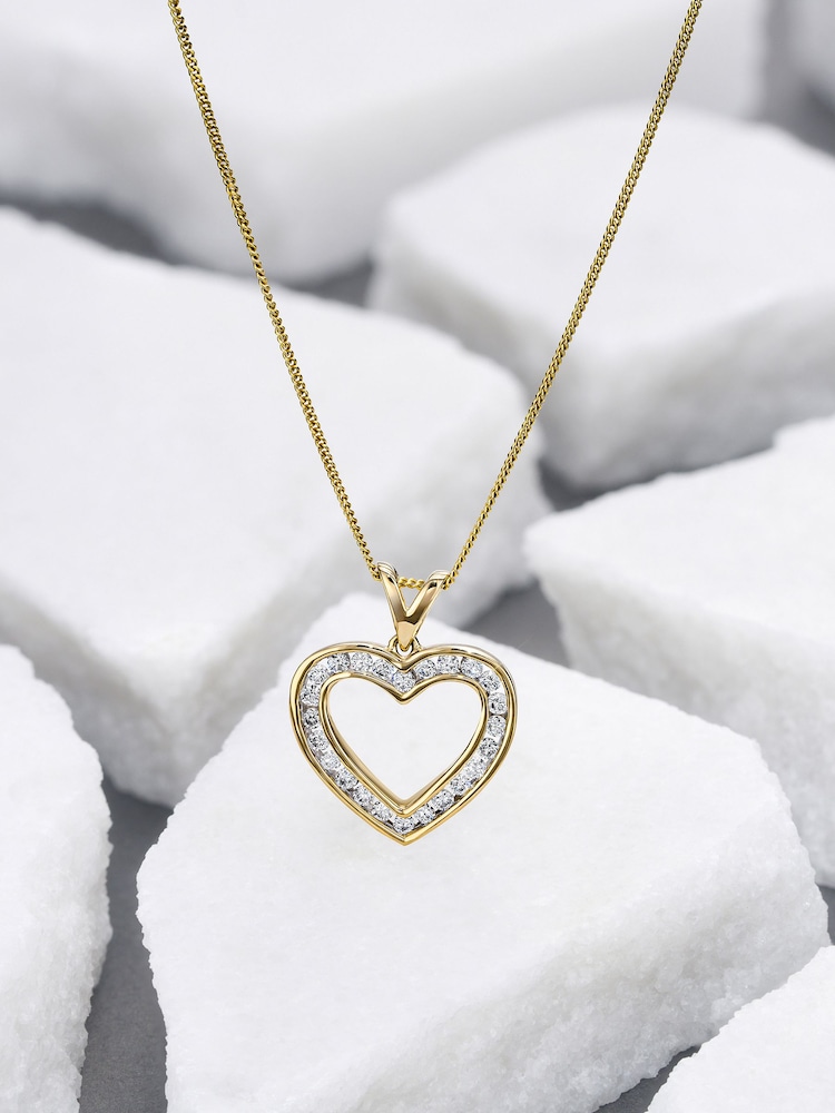 The Diamond Store Gold 0.5ct Lab Diamond Heart Pendant - Image 2 of 6