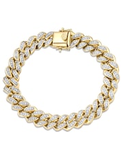 The Diamond Store White Mens 1.20CT Lab Diamond Cuban Bracelet - Image 1 of 7